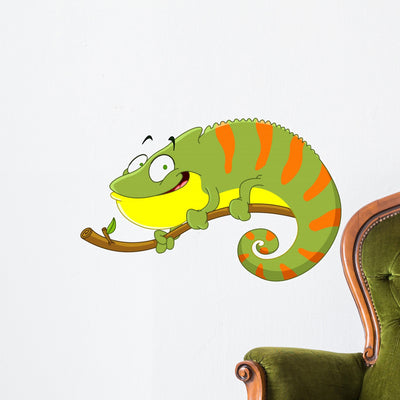 Chameleon Wall Decal shown on a wall