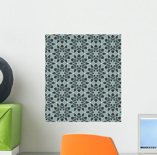 Seamless Arabesque Flower Pattern Wall Decal