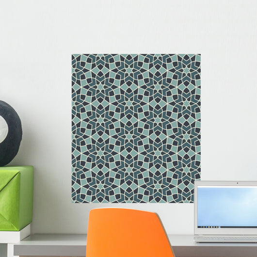 Seamless Arabesque Flower Pattern Wall Decal