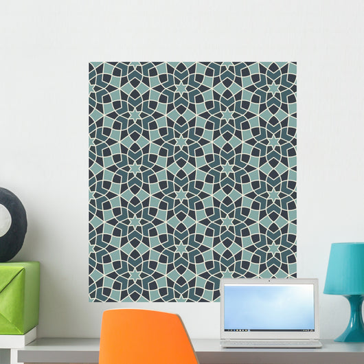 Seamless Arabesque Flower Pattern Wall Decal