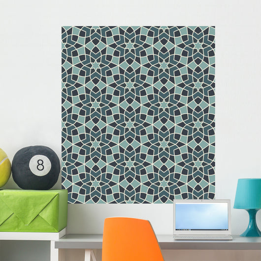 Seamless Arabesque Flower Pattern Wall Decal
