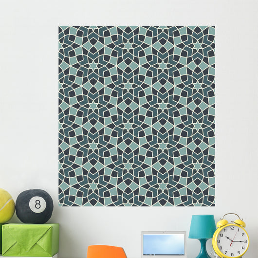 Seamless Arabesque Flower Pattern Wall Decal