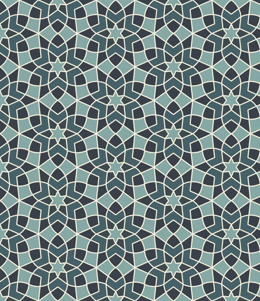Seamless Arabesque Flower Pattern Wall Decal
