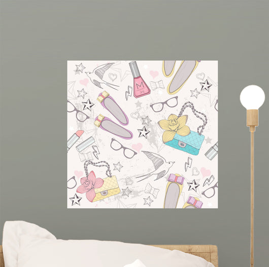Cute Fashion Seamless Pattern Wall Decal