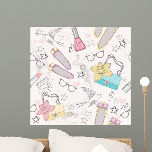 Cute Fashion Seamless Pattern Wall Decal