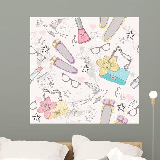 Cute Fashion Seamless Pattern Wall Decal