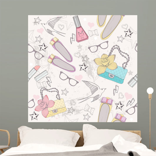 Cute Fashion Seamless Pattern Wall Decal