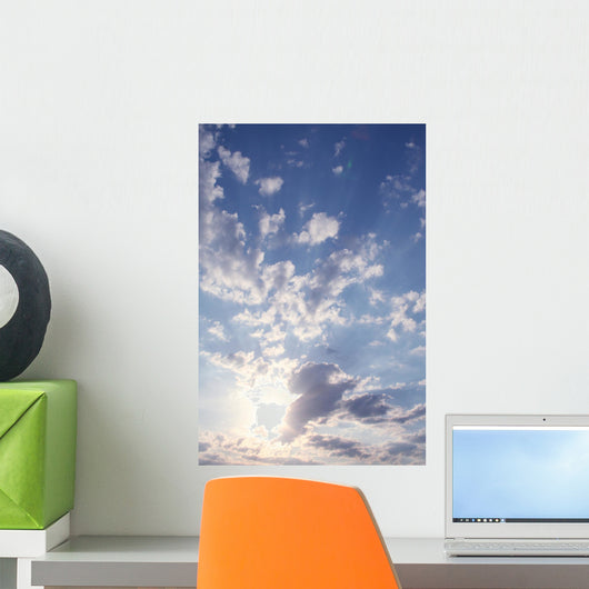 Clouds with Sun Rays Wall Decal