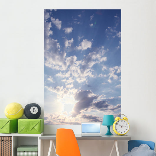 Clouds with Sun Rays Wall Decal
