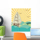Retro Sea with Sailing Wall Decal