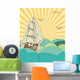 Retro Sea with Sailing Wall Decal