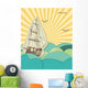 Retro Sea with Sailing Wall Decal