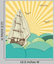 Retro Sea with Sailing Wall Decal