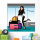 Happy Travelling Girl Wall Decal