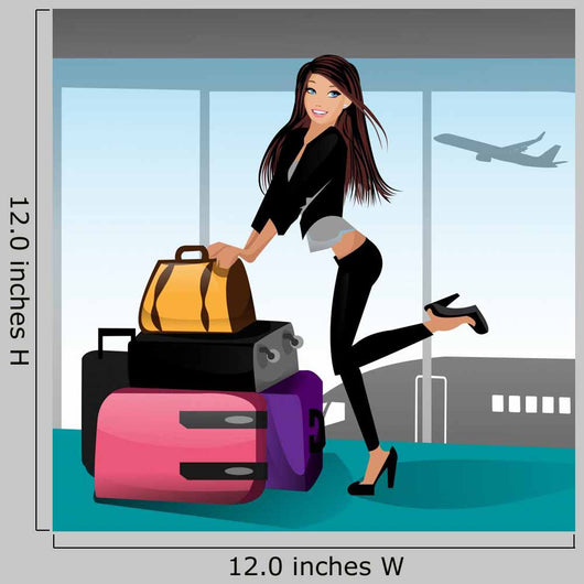 Happy Travelling Girl Wall Decal
