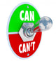 Can or Can't Toggle Wall Decal