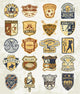 Classic Sports Old Badges Wall Decal