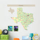 Texas Political Map Wall Decal