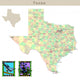 Texas Political Map Wall Decal