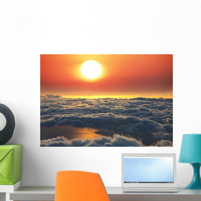Sunset Hawaii Wall Decal shown on a wall