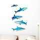 Sharks White Wall Decal