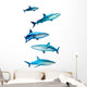 Sharks White Wall Decal