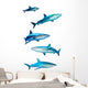 Sharks White Wall Decal
