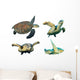 Hawksbill Sea Turtles White Wall Decal