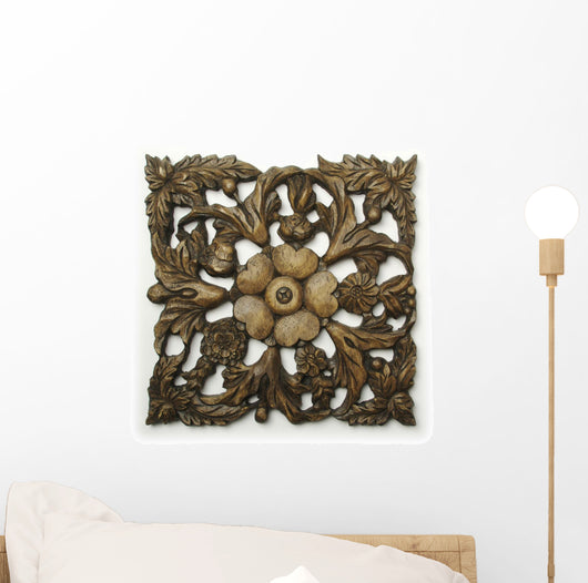 Ornate Wood Floral Ornament Wall Decal