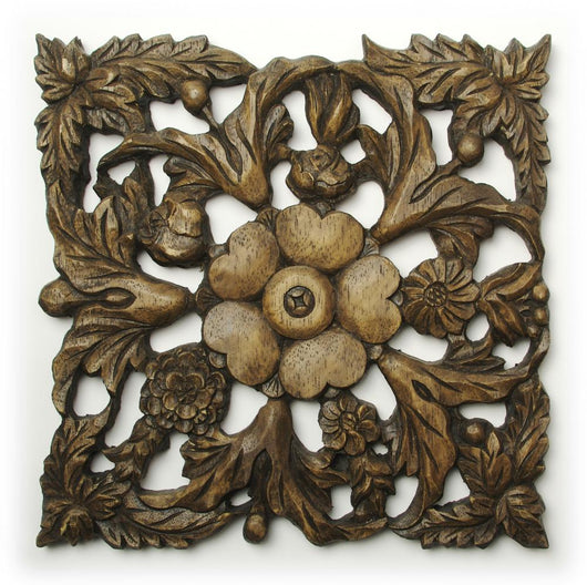 Ornate Wood Floral Ornament Wall Decal