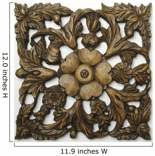 Ornate Wood Floral Ornament Wall Decal