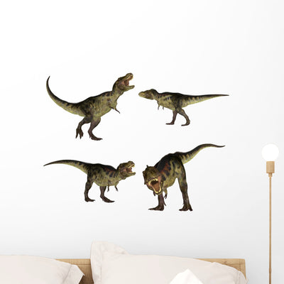Tyrannosaurus Pack Wall Decal shown on a wall
