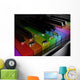 Rainbow Piano with Musical Notes - Dark Wall Decal