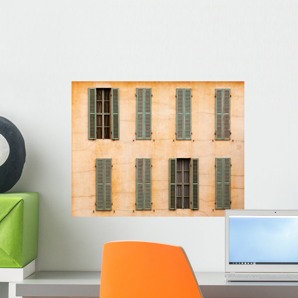 French Windows with Shutters Wall Decal - WallMonkeys.com – Wallmonkeys