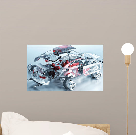 Exploded Transparent Car Wall Decal