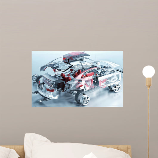 Exploded Transparent Car Wall Decal