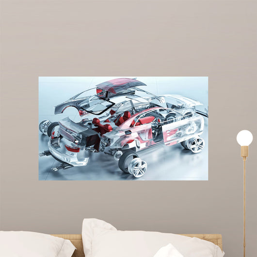 Exploded Transparent Car Wall Decal
