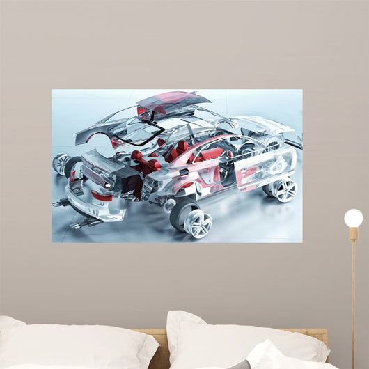 Exploded Transparent Car Wall Decal