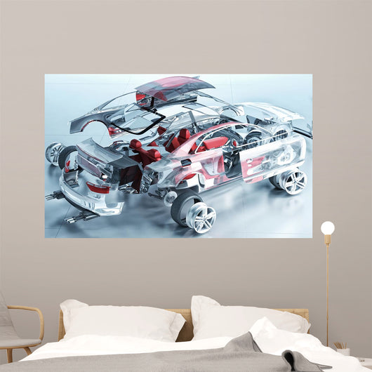 Exploded Transparent Car Wall Decal