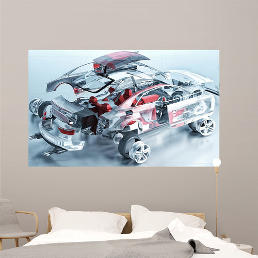 Exploded Transparent Car Wall Decal
