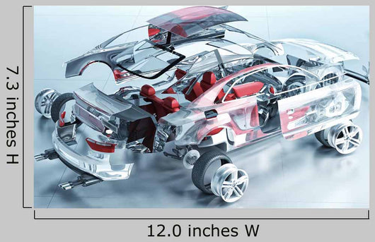 Exploded Transparent Car Wall Decal