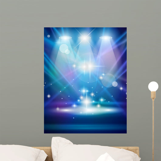 Magic Spotlights with Blue Wall Decal