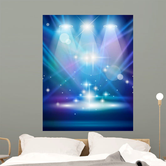 Magic Spotlights with Blue Wall Decal