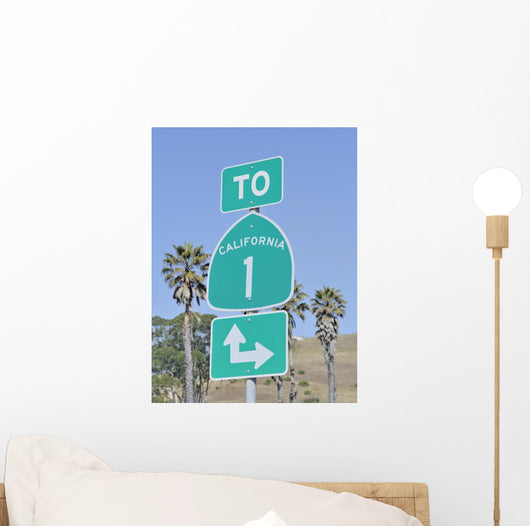 Road Sign Highway One California Wall Decal
