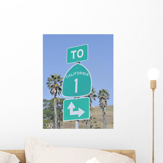 Road Sign Highway One California Wall Decal