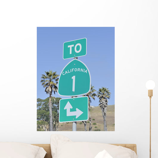 Road Sign Highway One California Wall Decal