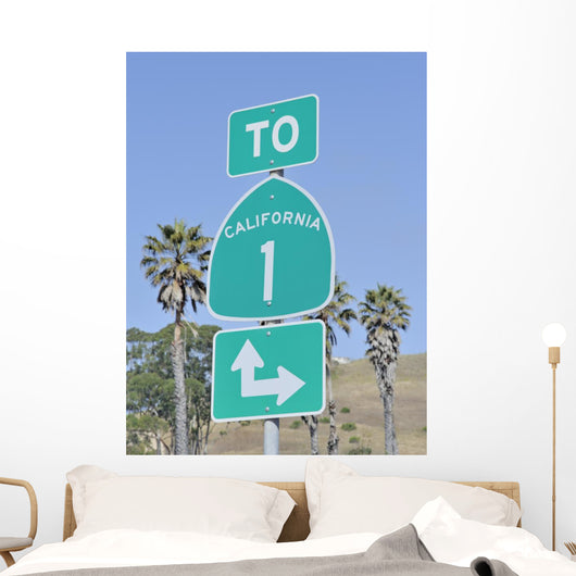 Road Sign Highway One California Wall Decal