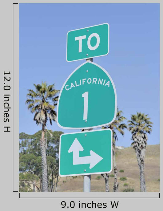 Road Sign Highway One California Wall Decal