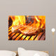 Steak Grill with Flames Wall Decal