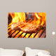 Steak Grill with Flames Wall Decal